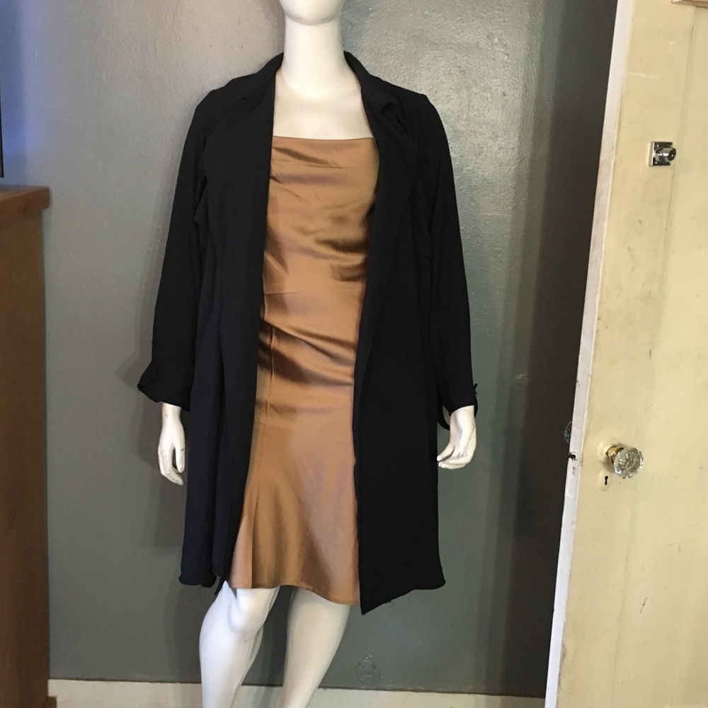 Navy blue trench coat